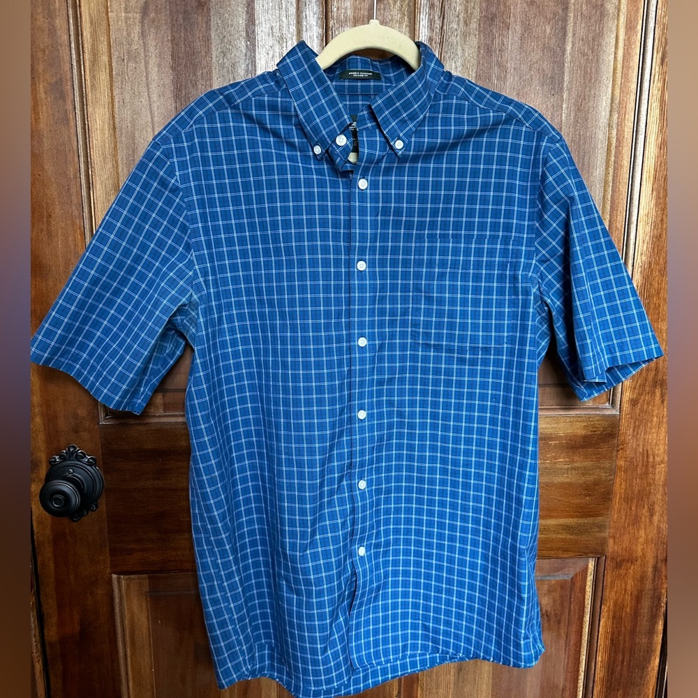 Eddie Bauer Blue Checkered Men's Shirt - L‎